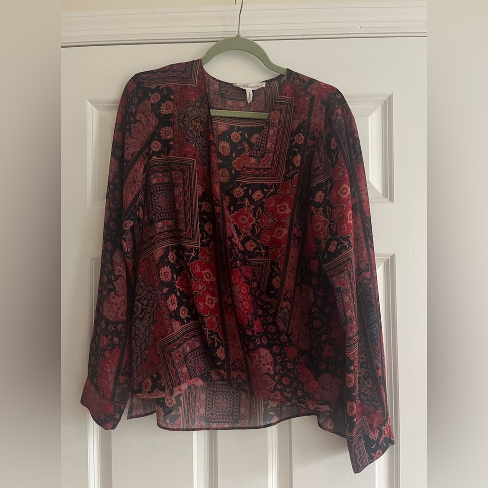 Faux wrap blouse
